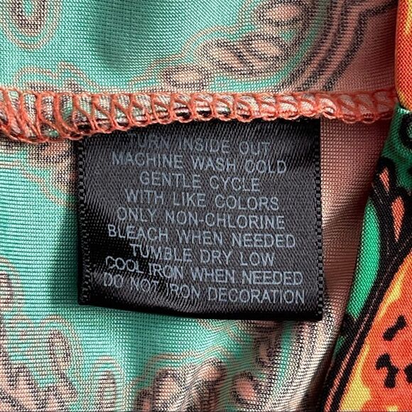 INC International Concepts Orange/Green/Yellow Printed Summer Dress Sz M - Picture 14 of 14